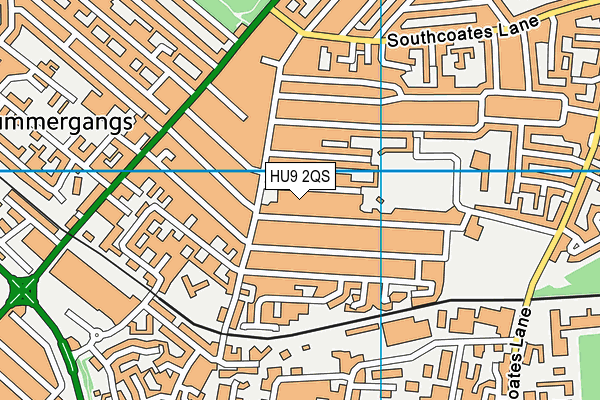 HU9 2QS map - OS VectorMap District (Ordnance Survey)