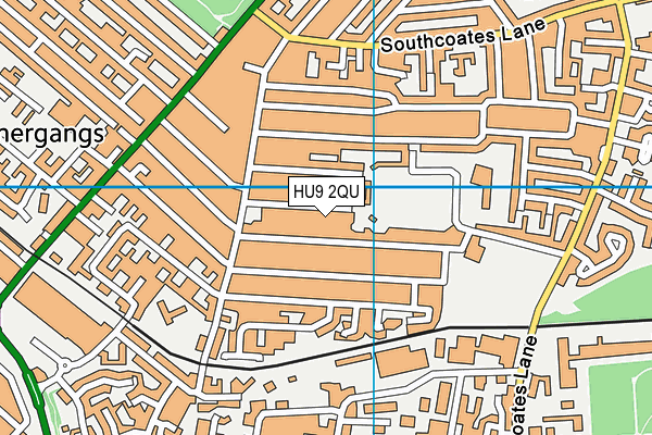 HU9 2QU map - OS VectorMap District (Ordnance Survey)