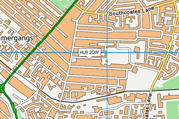 HU9 2QW map - OS VectorMap District (Ordnance Survey)