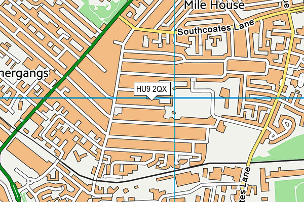 HU9 2QX map - OS VectorMap District (Ordnance Survey)