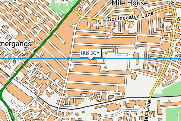 HU9 2QY map - OS VectorMap District (Ordnance Survey)