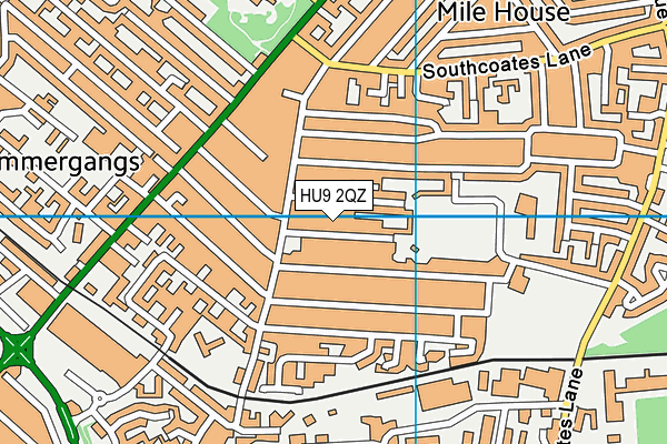 HU9 2QZ map - OS VectorMap District (Ordnance Survey)