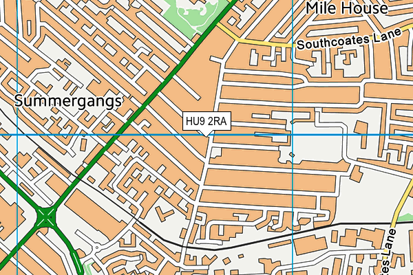 HU9 2RA map - OS VectorMap District (Ordnance Survey)