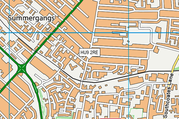 HU9 2RE map - OS VectorMap District (Ordnance Survey)