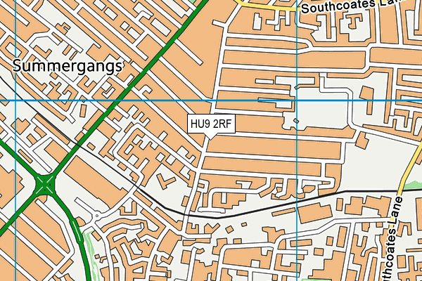 HU9 2RF map - OS VectorMap District (Ordnance Survey)