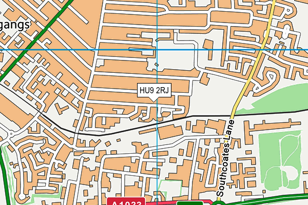 HU9 2RJ map - OS VectorMap District (Ordnance Survey)