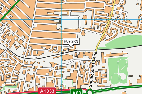 HU9 2RN map - OS VectorMap District (Ordnance Survey)