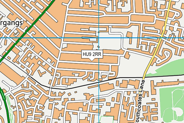 HU9 2RR map - OS VectorMap District (Ordnance Survey)