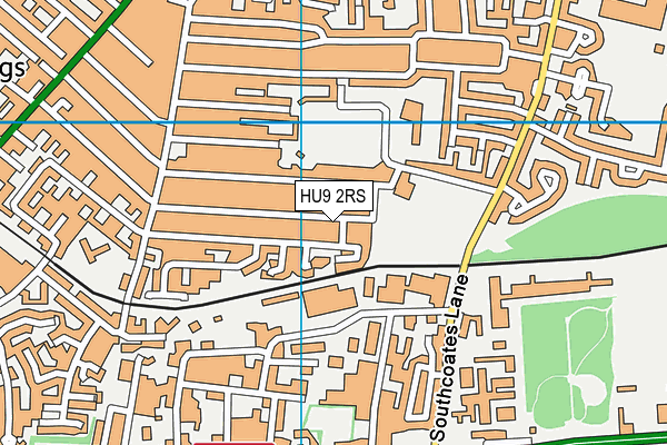 HU9 2RS map - OS VectorMap District (Ordnance Survey)