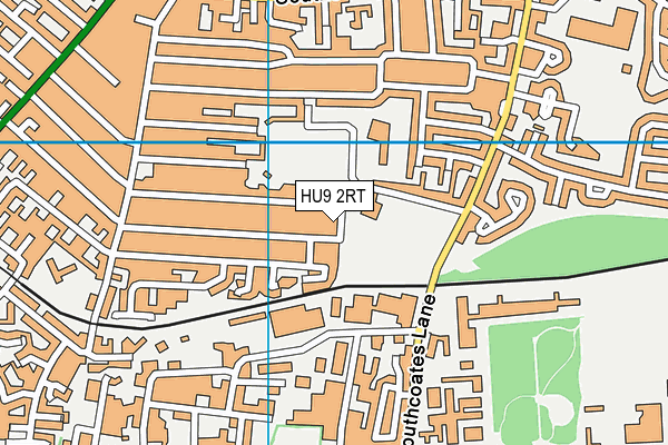 HU9 2RT map - OS VectorMap District (Ordnance Survey)