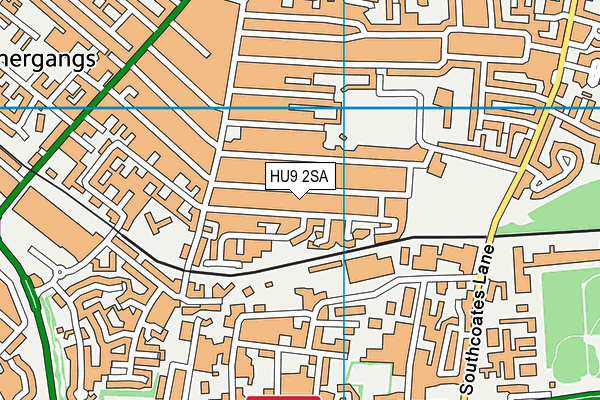 HU9 2SA map - OS VectorMap District (Ordnance Survey)