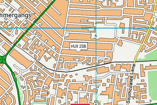 HU9 2SB map - OS VectorMap District (Ordnance Survey)