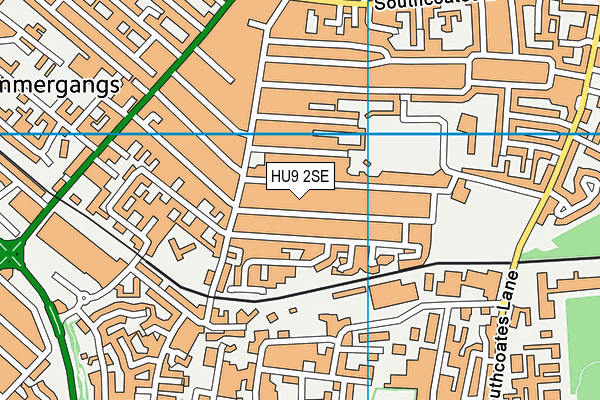 HU9 2SE map - OS VectorMap District (Ordnance Survey)