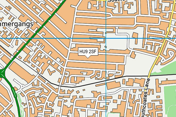 HU9 2SF map - OS VectorMap District (Ordnance Survey)