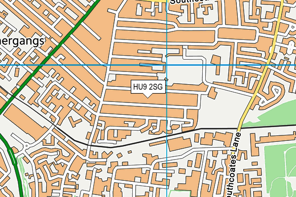 HU9 2SG map - OS VectorMap District (Ordnance Survey)