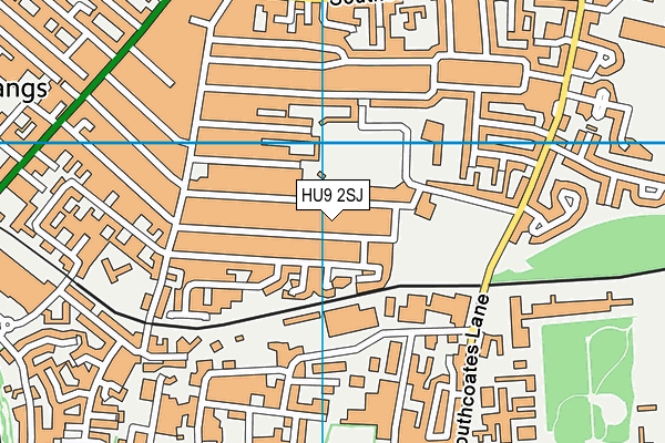 HU9 2SJ map - OS VectorMap District (Ordnance Survey)