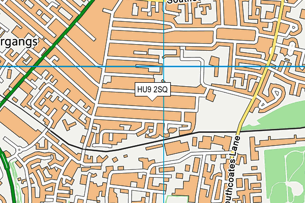 HU9 2SQ map - OS VectorMap District (Ordnance Survey)