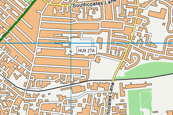 HU9 2TA map - OS VectorMap District (Ordnance Survey)