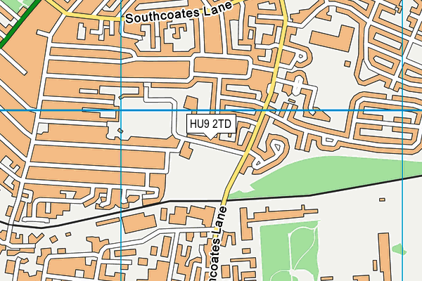 HU9 2TD map - OS VectorMap District (Ordnance Survey)