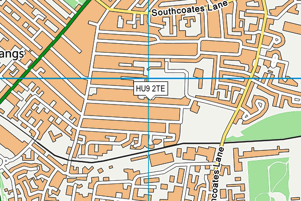 HU9 2TE map - OS VectorMap District (Ordnance Survey)