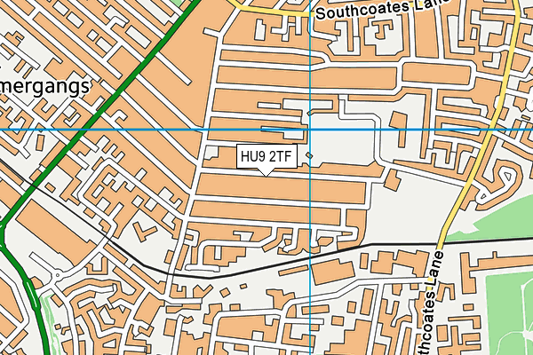 HU9 2TF map - OS VectorMap District (Ordnance Survey)
