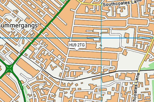 HU9 2TG map - OS VectorMap District (Ordnance Survey)