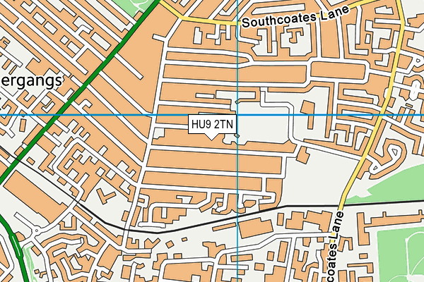 HU9 2TN map - OS VectorMap District (Ordnance Survey)