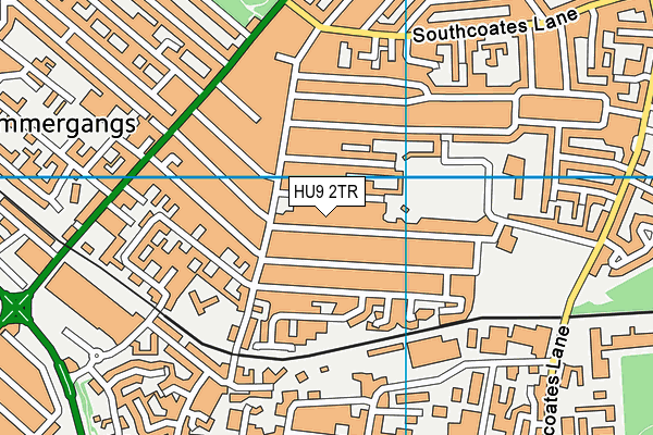 HU9 2TR map - OS VectorMap District (Ordnance Survey)