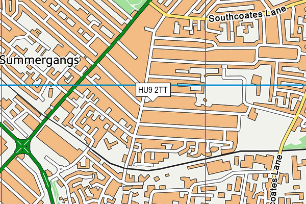 HU9 2TT map - OS VectorMap District (Ordnance Survey)