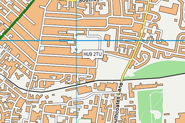 HU9 2TU map - OS VectorMap District (Ordnance Survey)