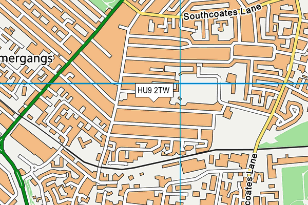 HU9 2TW map - OS VectorMap District (Ordnance Survey)