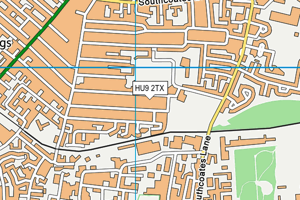 HU9 2TX map - OS VectorMap District (Ordnance Survey)