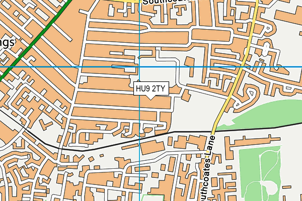 HU9 2TY map - OS VectorMap District (Ordnance Survey)