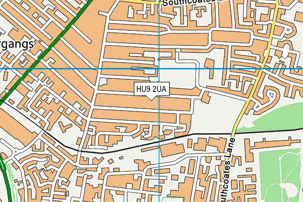 HU9 2UA map - OS VectorMap District (Ordnance Survey)