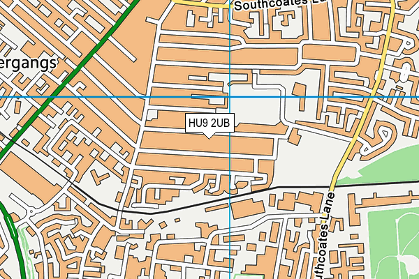 HU9 2UB map - OS VectorMap District (Ordnance Survey)