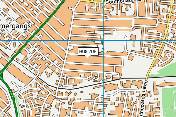 HU9 2UE map - OS VectorMap District (Ordnance Survey)