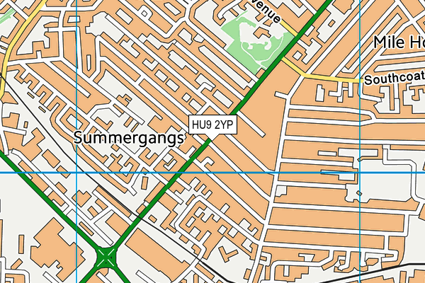 HU9 2YP map - OS VectorMap District (Ordnance Survey)