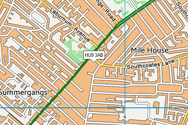 HU9 3AB map - OS VectorMap District (Ordnance Survey)