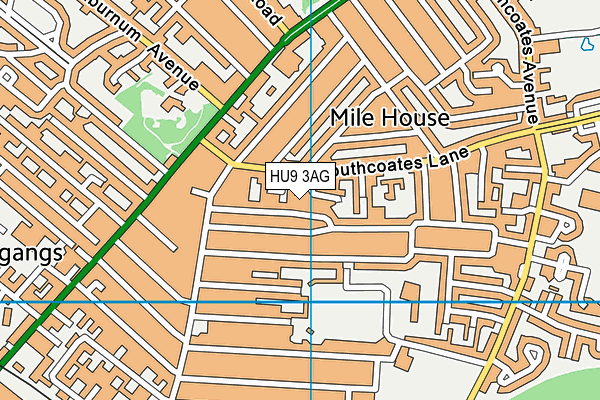 HU9 3AG map - OS VectorMap District (Ordnance Survey)