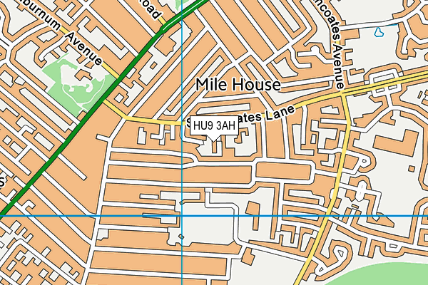 HU9 3AH map - OS VectorMap District (Ordnance Survey)