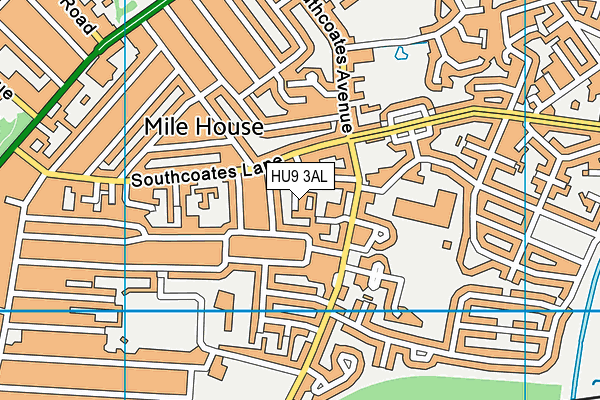 HU9 3AL map - OS VectorMap District (Ordnance Survey)
