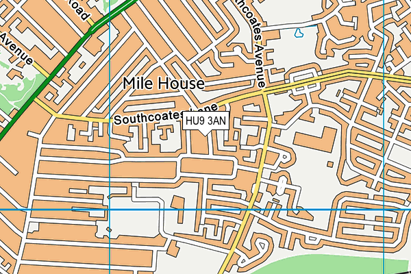 HU9 3AN map - OS VectorMap District (Ordnance Survey)