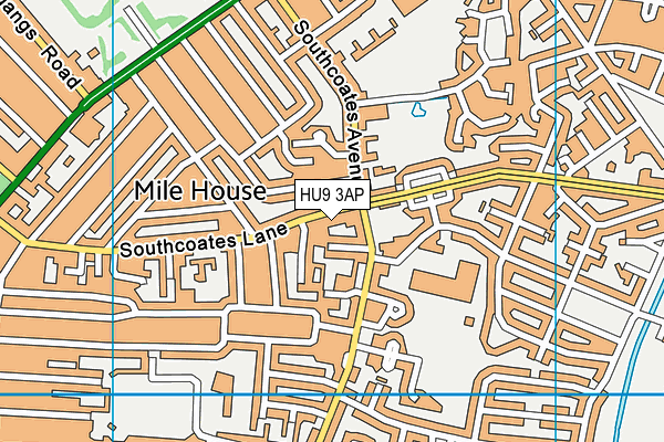 HU9 3AP map - OS VectorMap District (Ordnance Survey)