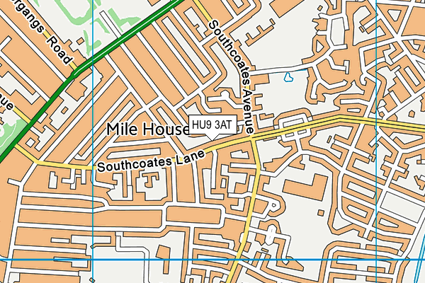 HU9 3AT map - OS VectorMap District (Ordnance Survey)