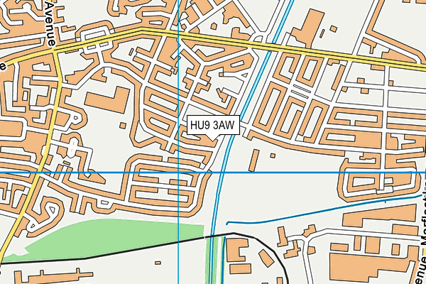 HU9 3AW map - OS VectorMap District (Ordnance Survey)