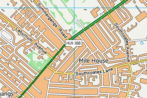 HU9 3BB map - OS VectorMap District (Ordnance Survey)