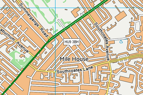 HU9 3BH map - OS VectorMap District (Ordnance Survey)