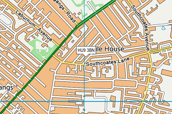 HU9 3BN map - OS VectorMap District (Ordnance Survey)