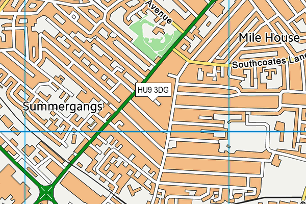 HU9 3DG map - OS VectorMap District (Ordnance Survey)