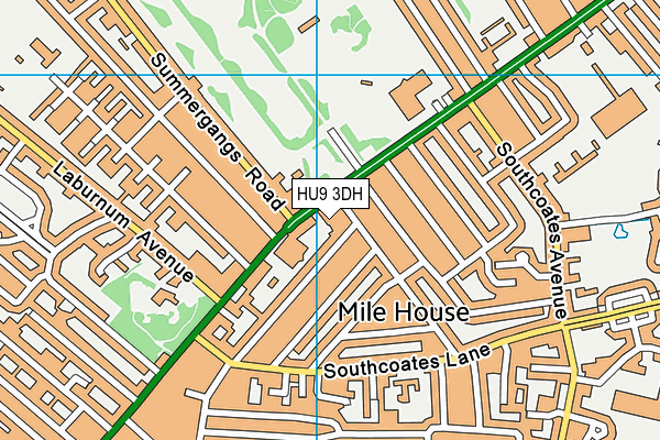 HU9 3DH map - OS VectorMap District (Ordnance Survey)